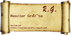Reszler Gréta névjegykártya